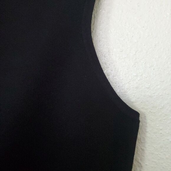 Ann Taylor Tunic Tank Top Womens XL Black Viscose Blend Round Neck Split Hem - Picture 8 of 15